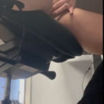 Female office worker masturbates and squirts at the office